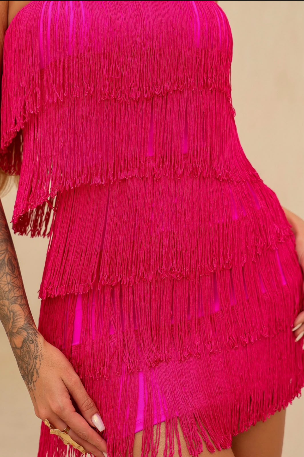 Vestido Brigitte Rosa Pitaya, ângulo 2